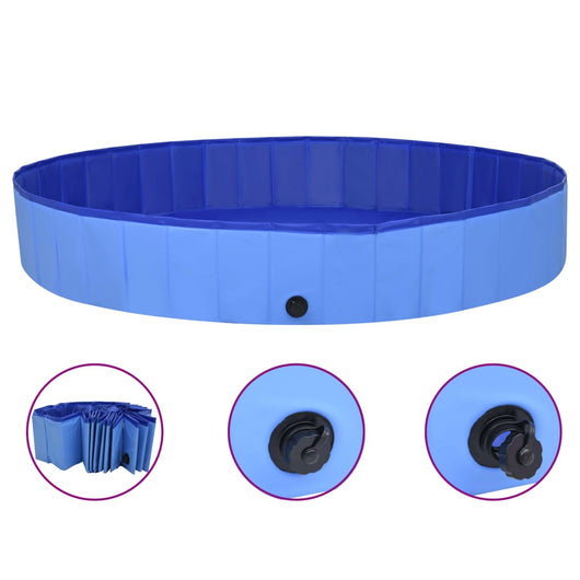 Piscina per Cani Pieghevole Blu 200x30 cm in PVC cod mxl 69036