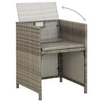 Sedie da Giardino 2 pz con Cuscini in Polyrattan Grigio 311907