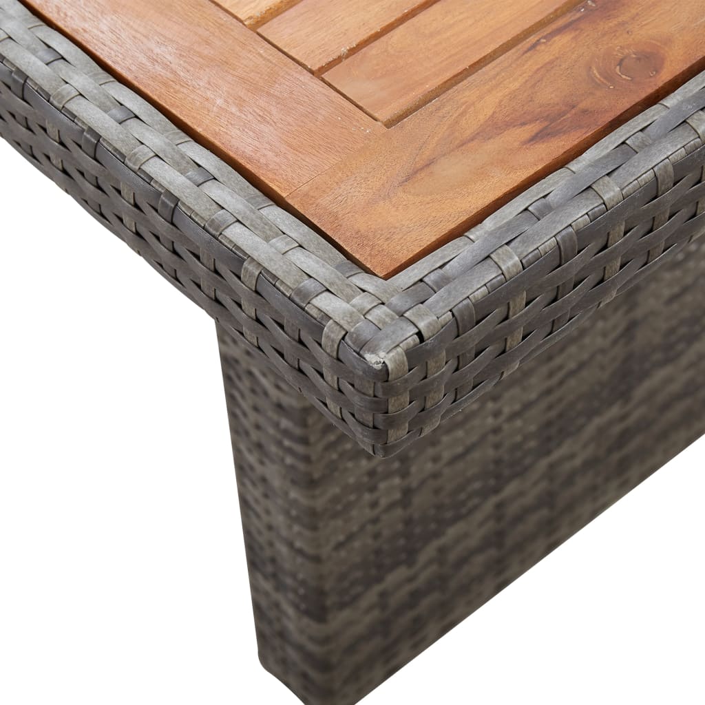 Tavolo da Giardino 240x90x74 cm in Polyrattan e Massello Acacia 310070