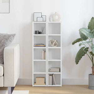 Scaffali Porta CD 2 pz Bianchi 21x16x93,5 cm Legno Multistrato 802696