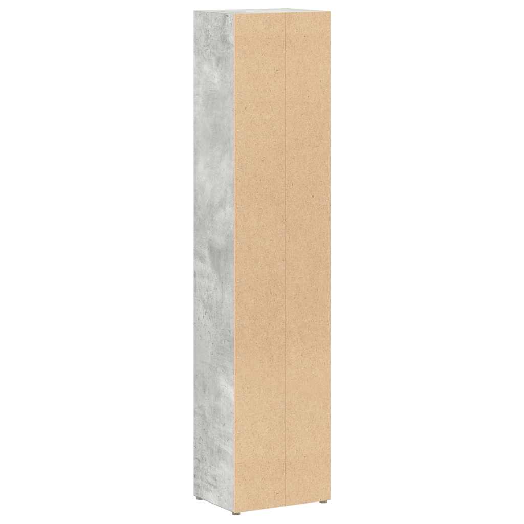 Scaffali CD 2pz Grigio Cemento 21x16x93,5 cm Legno Multistrato 802700