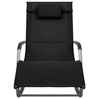 Lettino Prendisole in Textilene Nero e Grigio cod mxl 23086