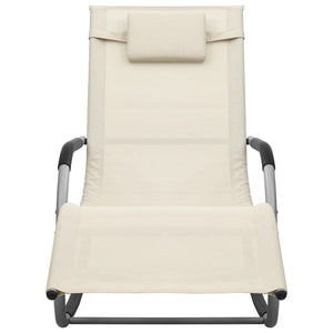 Lettino Prendisole in Textilene Crema e Grigio cod mxl 8950