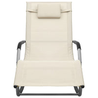 Sdraio sedia a sdraio prendisole lettino da giardino terrazza mobili da esterno tessilene crema e grigio 02_0012928