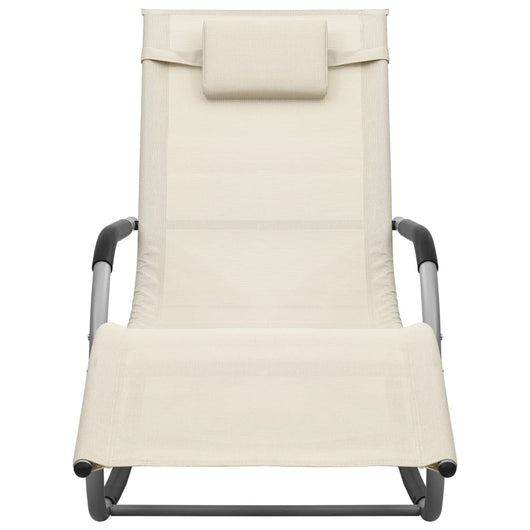 Sdraio sedia a sdraio prendisole lettino da giardino terrazza mobili da esterno tessilene crema e grigio 02_0012928