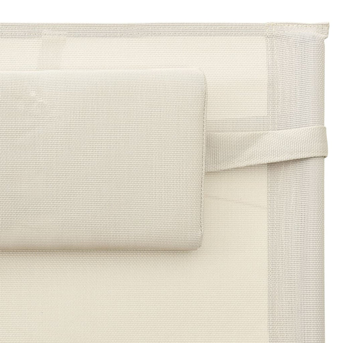 Sdraio sedia a sdraio prendisole lettino da giardino terrazza mobili da esterno tessilene crema e grigio 02_0012928
