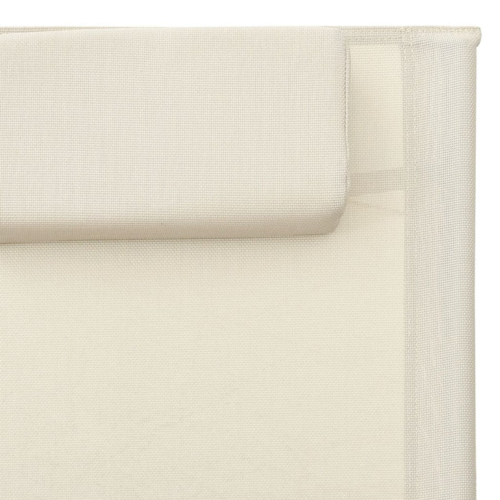 Lettino Prendisole in Textilene Crema e Grigio cod mxl 23088