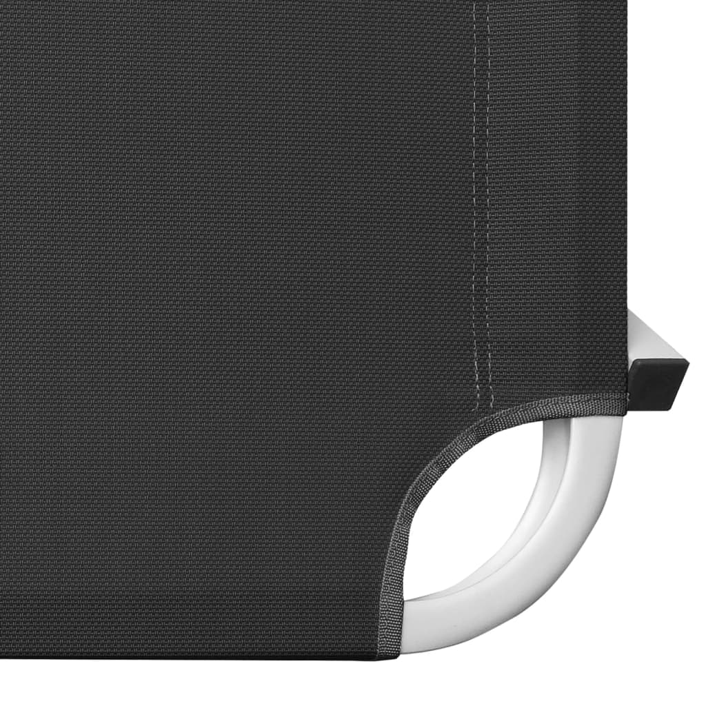 Lettino Prendisole in Alluminio e Textilene Nero 310525