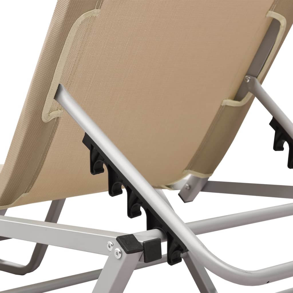 Lettino Prendisole in Alluminio e Textilene Crema cod mxl 6869