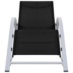 Lettini Prendisole con Tavolino 2 pz in Alluminio Nero cod mxl 9164