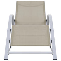 Lettini Prendisole con Tavolino 2 pz in Alluminio Crema