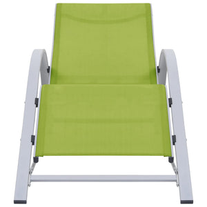 Lettino Prendisole in Textilene e Alluminio Verde 310539