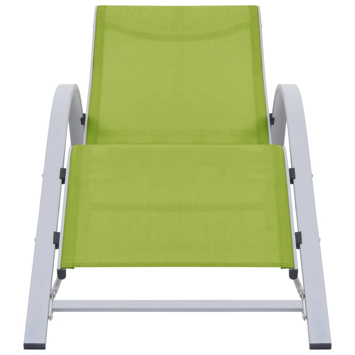 Lettino Prendisole in Textilene e Alluminio Verde 310539