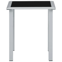 Tavolo da Giardino Nero e Argento 41x41x45 cm in Acciaio e Vetro cod mxl 34525