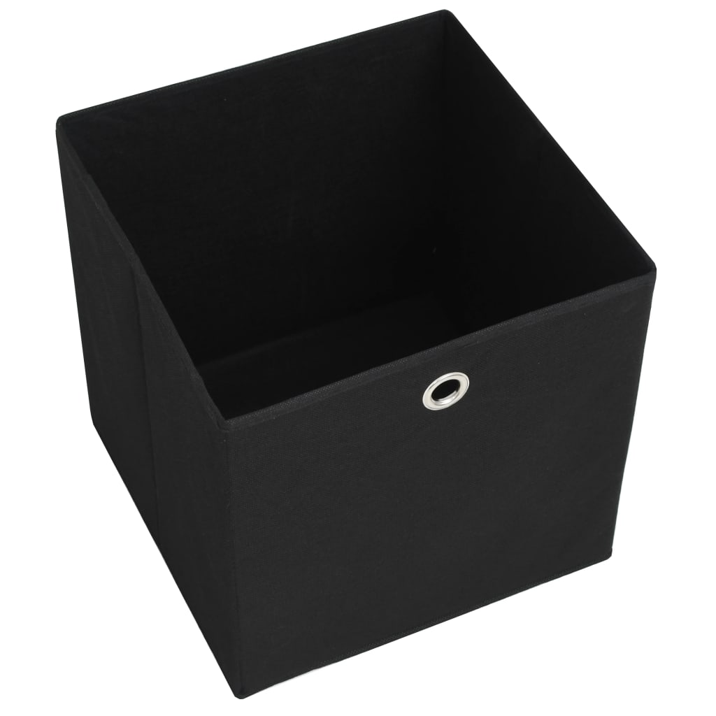 Contenitori 4 pz in Tessuto non Tessuto 28x28x28 cm Nero 325187