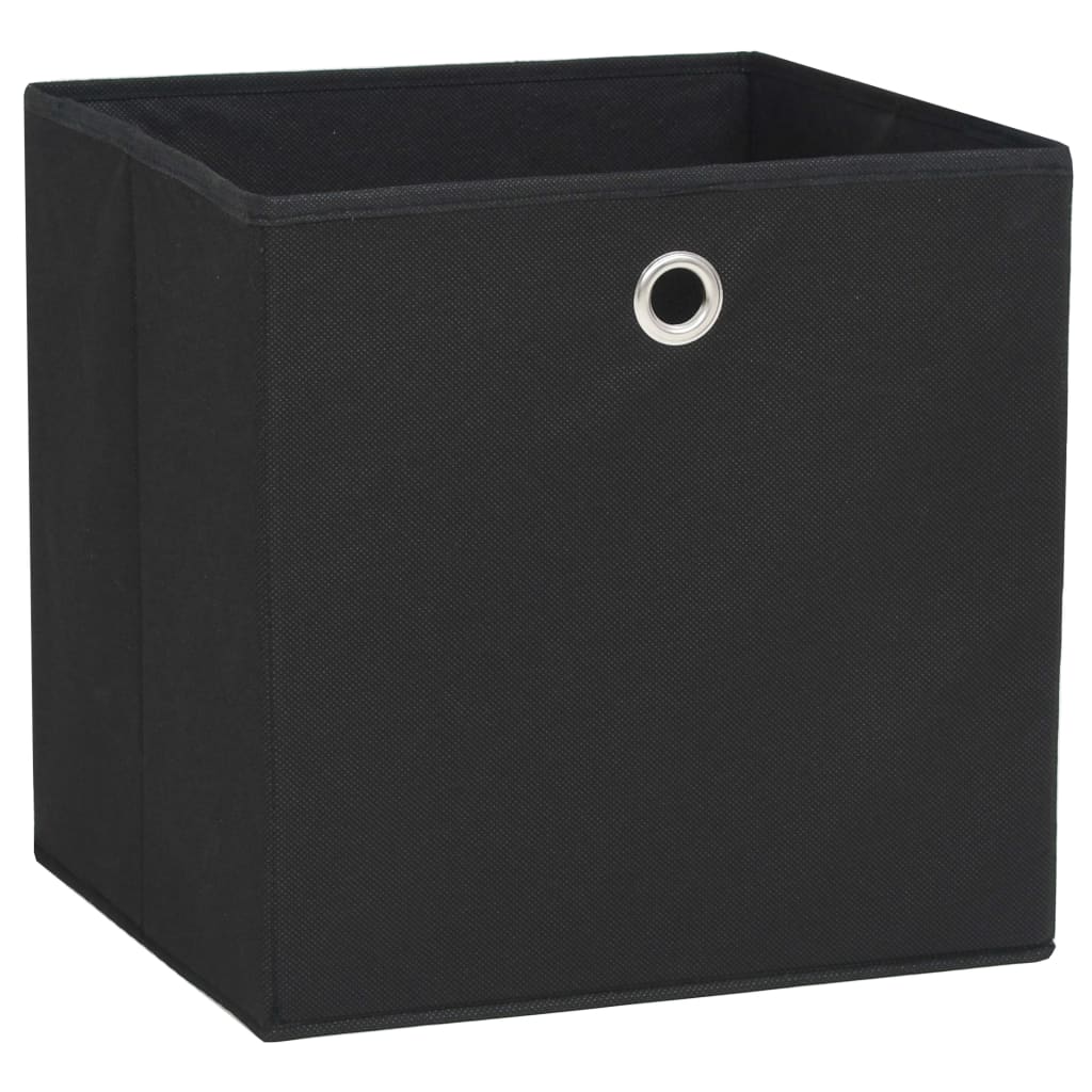 Contenitori 10 pz in Tessuto non Tessuto 28x28x28 cm Nero 325189