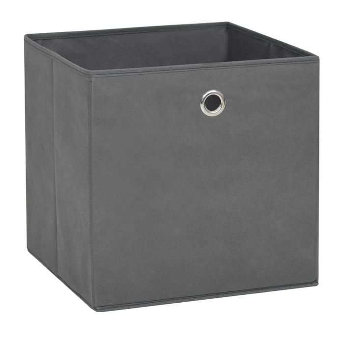 Contenitori 4 pz in Tessuto non Tessuto 28x28x28 cm Grigio 325191