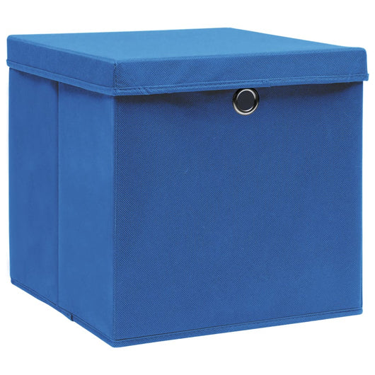 Contenitori con Coperchi 4 pz 28x28x28 cm Blu 325196