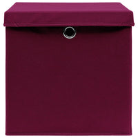 Contenitori con Coperchi 4 pz 28x28x28 cm Rosso Scuro 325200