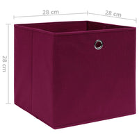 Contenitori 10 pz in Tessuto non Tessuto 28x28x28cm Rosso Scuro 325201