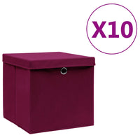 Contenitori con Coperchio 10 pz 28x28x28 cm Rosso Scuro cod mxl 45211
