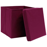 Contenitori con Coperchi 10 pz 28x28x28 cm Rosso Scuro 325202