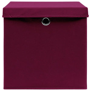 Contenitori con Coperchio 10 pz 28x28x28 cm Rosso Scuro cod mxl 45211