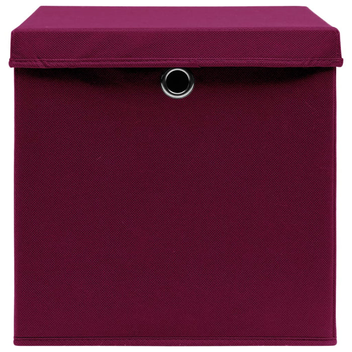 Contenitori con Coperchio 10 pz 28x28x28 cm Rosso Scuro cod mxl 45211