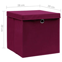 Contenitori con Coperchio 10 pz 28x28x28 cm Rosso Scuro cod mxl 45211