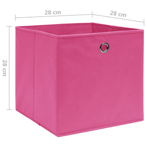 Contenitori 4 pz in Tessuto non Tessuto 28x28x28 cm Rosa cod mxl 45665