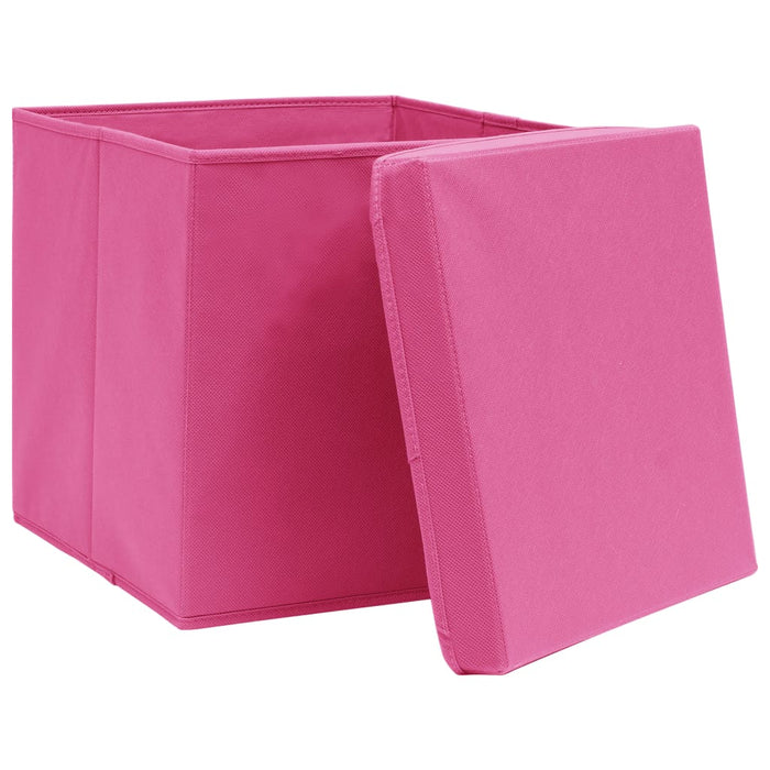 Contenitori con Coperchio 4 pz 28x28x28 cm Rosa cod mxl 51862