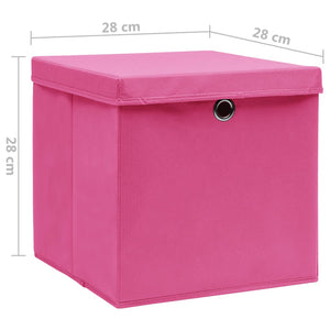 Contenitori con Coperchio 4 pz 28x28x28 cm Rosa cod mxl 51862