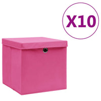 Contenitori con Coperchio 10 pz 28x28x28 cm Rosa