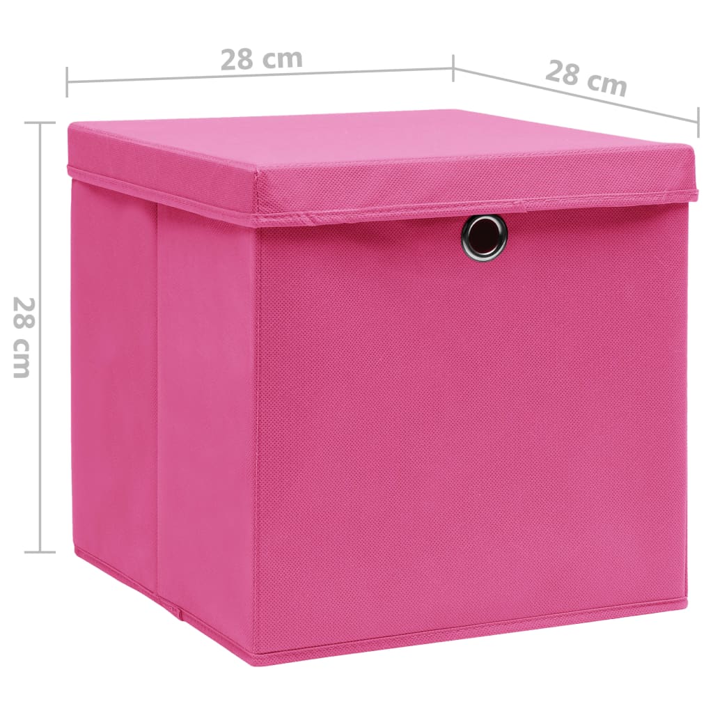 Contenitori con Coperchio 10 pz 28x28x28 cm Rosa