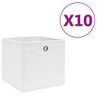 Contenitori 10 pz in Tessuto non Tessuto 28x28x28 cm Bianco cod mxl 47405