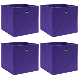 Contenitori 4 pz in Tessuto non Tessuto 28x28x28 cm Viola cod mxl 52752