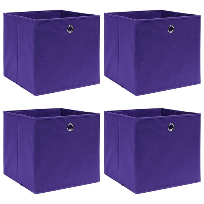 Contenitori 4 pz in Tessuto non Tessuto 28x28x28 cm Viola cod mxl 52752