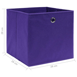 Contenitori 4 pz in Tessuto non Tessuto 28x28x28 cm Viola 325211