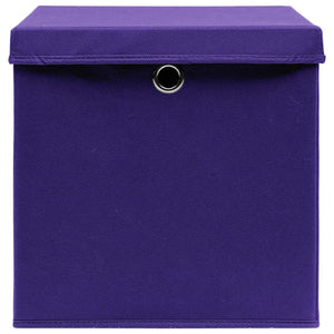 Contenitori con Coperchi 4 pz 28x28x28 cm Viola 325212