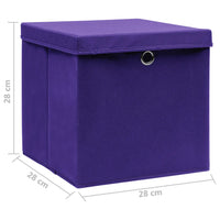 Contenitori con Coperchio 10 pz 28x28x28 cm Viola cod mxl 41904