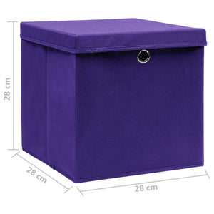 Contenitori con Coperchio 10 pz 28x28x28 cm Viola cod mxl 41904