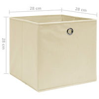 Contenitori 4 pz in Tessuto non Tessuto 28x28x28 cm Crema 325215