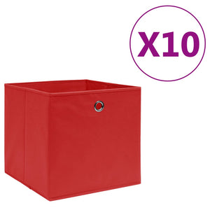 Contenitori 10 pz in Tessuto non Tessuto 28x28x28cm Rosso cod mxl 48355