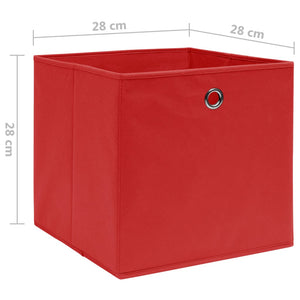 Contenitori 10 pz in Tessuto non Tessuto 28x28x28cm Rosso cod mxl 48355