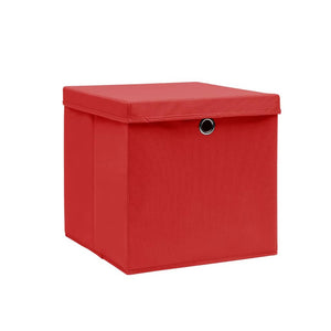 Contenitori con Coperchi 10 pz 28x28x28 cm Rosso 325222