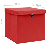 Contenitori con Coperchi 10 pz 28x28x28 cm Rosso 325222