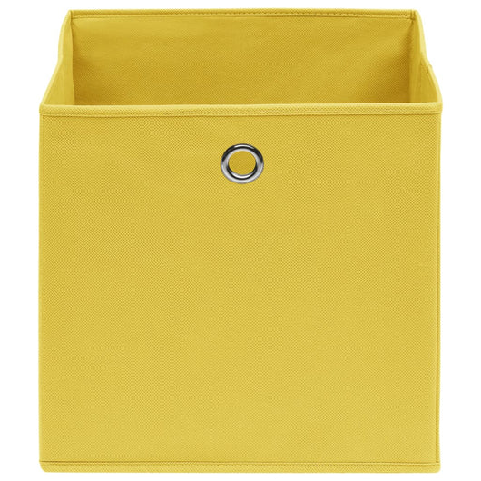 Contenitori 4 pz in Tessuto non Tessuto 28x28x28 cm Giallo 325223
