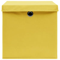 Contenitori con Coperchi 10 pz 28x28x28 cm Giallo 325226
