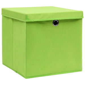 Contenitori con Coperchi 10 pz 28x28x28 cm Verde 325230