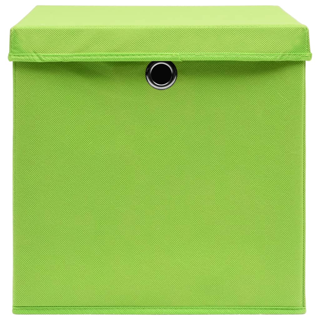 Contenitori con Coperchi 10 pz 28x28x28 cm Verde 325230